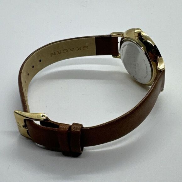Skagen SKW2147 Women\'s Brown Leather Analog Dial Quartz Wrist Watch AEA261